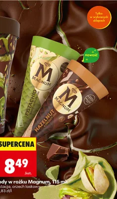 Lody w rożku pistacjowe promocja w Biedronka