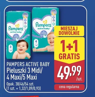 Pieluszki Pampers Active Baby 5 Maxi promocja w Aldi