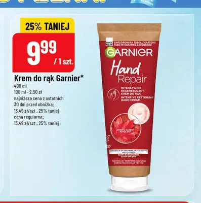 Krem do rąk Garnier Hand Repair promocja w POLOmarket