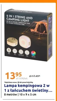 Lampa kempingowa 2 w 1 z łańcuchem świetlnym promocja w Action
