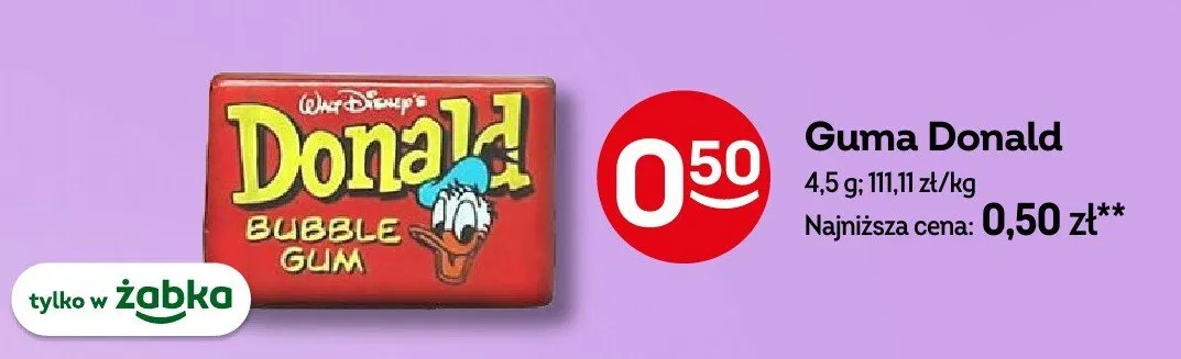Guma Donald promocja w Żabka