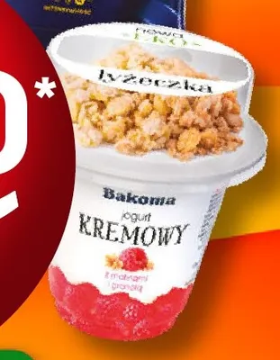 Jogurt kremowy z malinami i granolą Bakoma promocja w Żabka