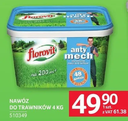 Nawóz do trawników Florovit Anty Mech 4kg 510349 promocja w Selgros