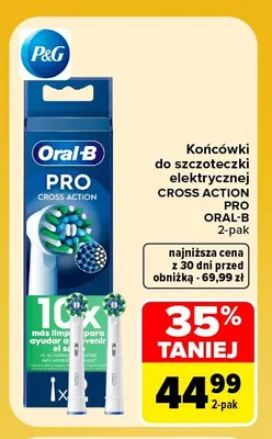 Końcówki do szczoteczki elektrycznej Cross Action Pro Oral-B 2-pak promocja w Carrefour Market