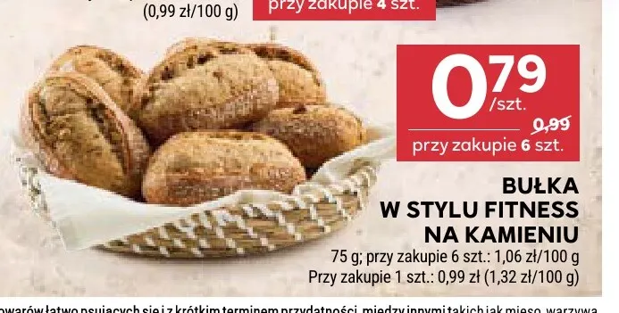 Bułka w stylu fitness na kamieniu promocja w Stokrotka