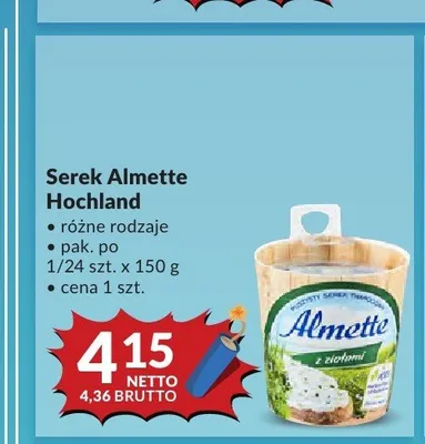 Serek Almette Hochland promocja w Makro