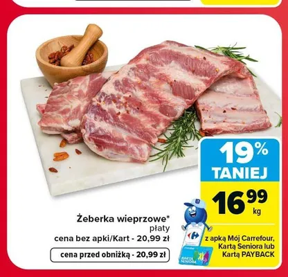 Żeberka wieprzowe płaty promocja w Carrefour Market