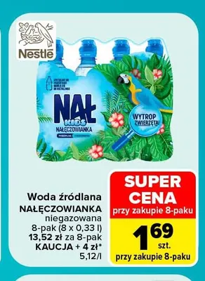 Woda źródlana niegazowana Nałęczowianka 8-pak 330 ml promocja w Carrefour Market