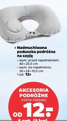 Nadmuchiwana poduszka podróżna na szyję promocja w Netto