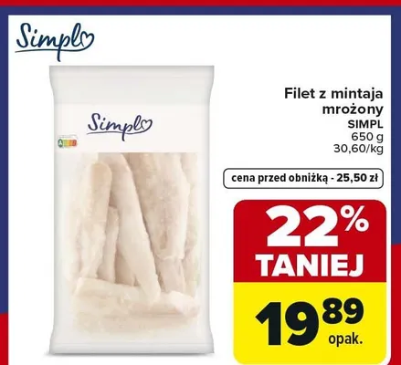 Filet z mintaja mrożony SIMPL promocja