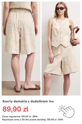 Szorty damskie z dodatkiem lnu promocja w Medicine