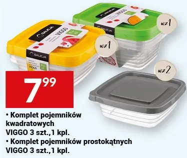 Komplet pojemników kwadratowych VIGGO promocja w Twój Market