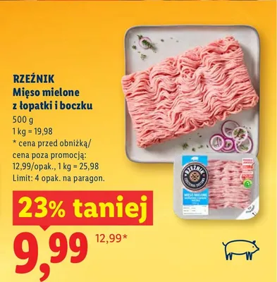 Mięso mielone z łopatki i boczku promocja w Lidl