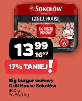 Big burger wołowy Grill House Sokołów promocja w Netto
