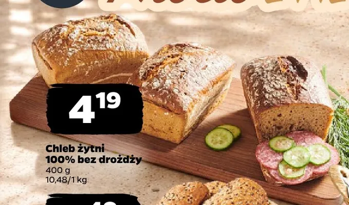 Chleb żytni 100% bez drożdży promocja w Netto
