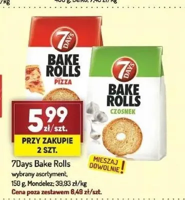 Sucharki chlebowe 7Days Bake Rolls Pizza promocja w Avita