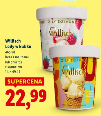 Lody w kubku beza z malinami promocja w Lidl