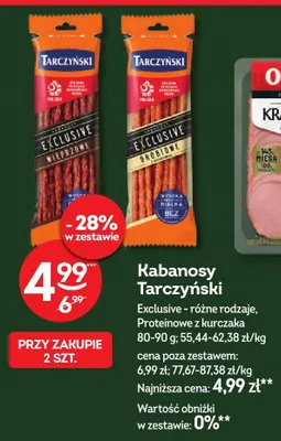 Kabanosy Tarczyński Exclusive drobiowe promocja w Żabka