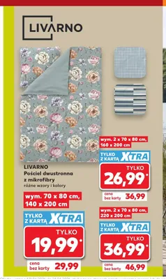 Pościel dwustronna z mikrofibry Livarno 140x200 cm + 70x80 cm promocja w Kaufland
