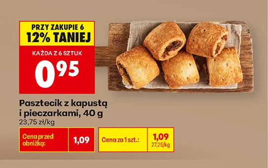 Pasztecik z kapustą i pieczarkami promocja w Biedronka