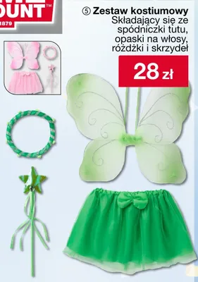 Zestaw kostiumowy - skrzydła, różdżka, spódniczka tutu promocja w Woolworth