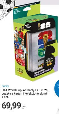 Puszka z kartami kolekcjonerskimi Panini FIFA World Cup Adrenalyn XL 2026 promocja w Smyk