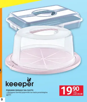 Pojemnik okrągły na ciasto Keeeper promocja w Selgros