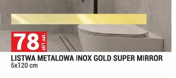 Listwa metalowa Inox Gold Super Mirror 5x120cm promocja w Merkury Market