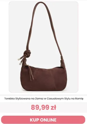 Torebka stylizowana na zamsz w casualowym stylu na ramię Renee promocja w Renee