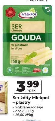 Ser żółty Mlekpol plastry promocja w Odido