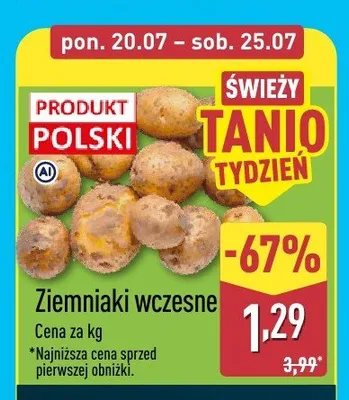 Ziemniaki wczesne polskie promocja w Aldi