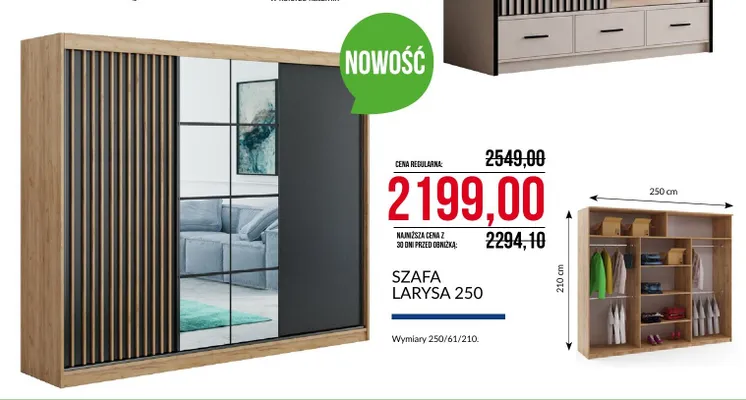 Szafa Larysa 250 promocja w Abra Meble