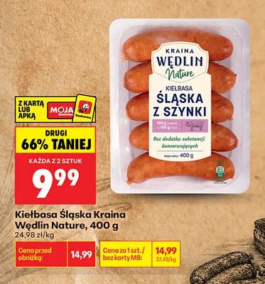 Kiełbasa śląska Kraina Wędlin Nature promocja w Biedronka
