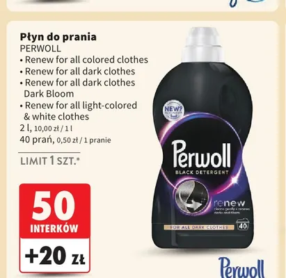 Płyn do prania Renew for all dark clothes Dark Bloom Perwoll promocja w Intermarche