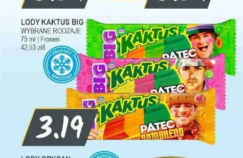 Lody Kaktus Big promocja w Słoneczko