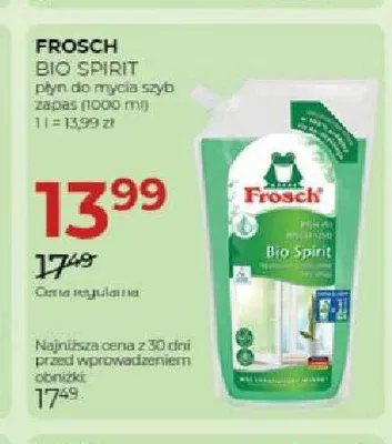 Płyn do mycia szyb Frosch Bio Spirit promocja w Drogerie Jawa