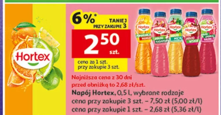 Napój Hortex promocja w Auchan