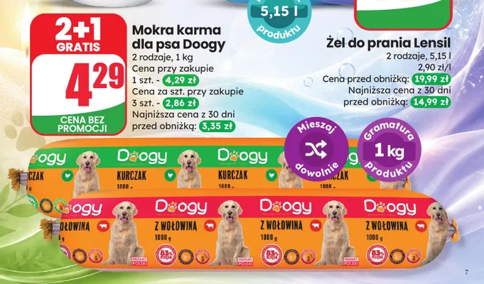 Mokra karma dla psa Doogy Z wołowiną promocja w Dino