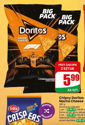 Chipsy Doritos Nacho Cheese promocja w Dino