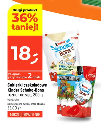 Cukierki czekoladowe Kinder Schoko-Bons White promocja w Dealz
