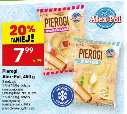 Pierogi Alex-Pol różne rodzaje promocja w Twój Market