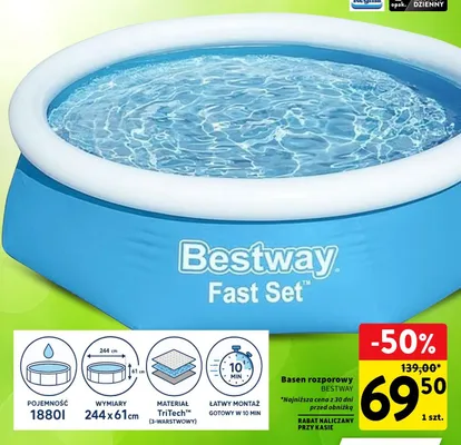 Basen rozporowy Bestway Fast Set promocja w Intermarche