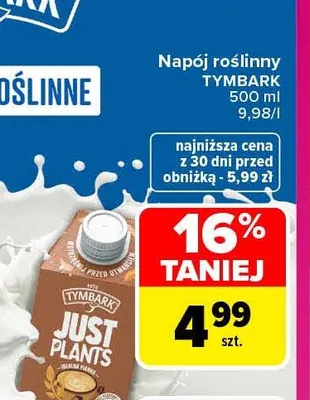 Napój roślinny Tymbark promocja w Carrefour Market