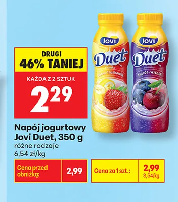 Napój jogurtowy Jovi Duet promocja w Biedronka