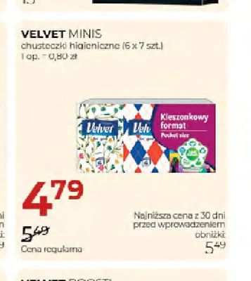 Chusteczki higieniczne Velvet Minis 6-pak promocja w Drogerie Jawa