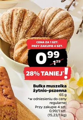 Bułka muszelka żytnio-pszenna promocja w Netto