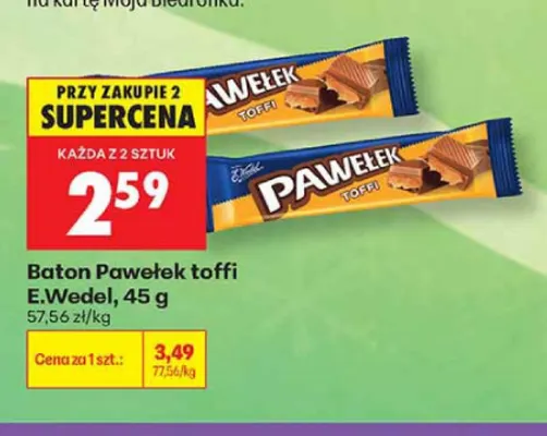 Baton Pawełek Toffi E.Wedel promocja w Biedronka