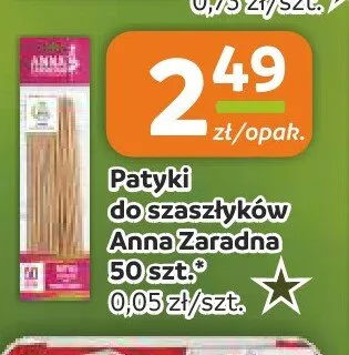 Patyki do szaszłyków Anna Zaradna 50-pak promocja w Społem Częstochowa