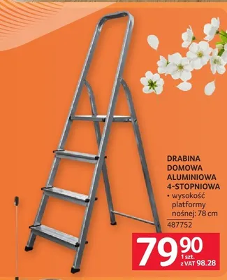 Drabina domowa aluminiowa 4-stopniowa promocja w Selgros