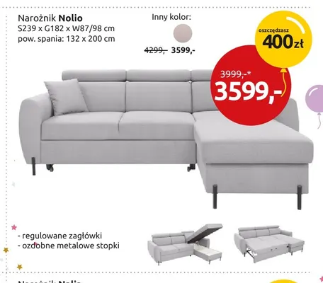 Narożnik Nolio promocja w Black Red White